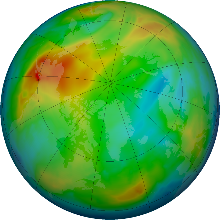 Arctic ozone map for 26 December 2010